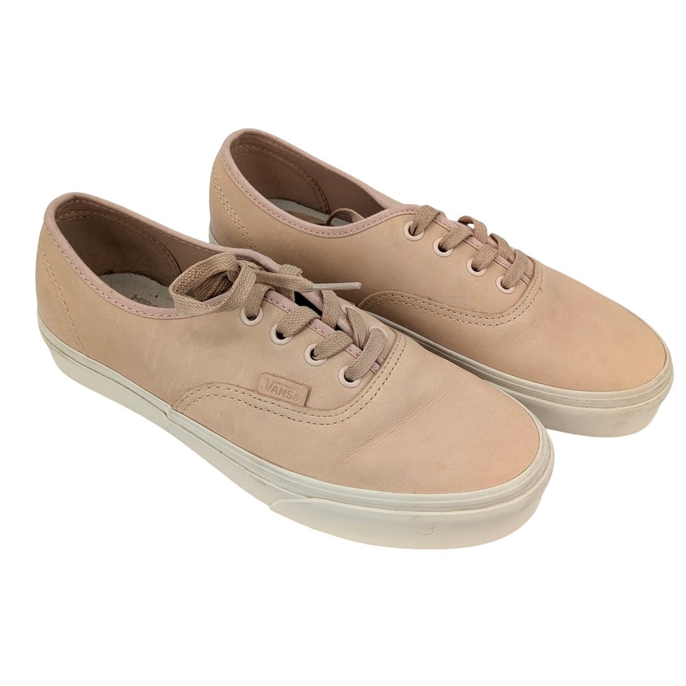 Vans Leather Authentic Lite Sneakers‎ Nude Blush Tan Women's 7.5 Lightweight